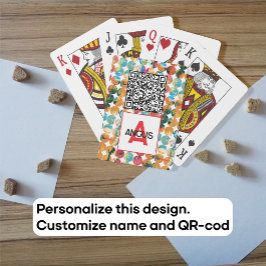 Baraja De Cartas Código QR Azul Naranja Grunge Círculo Abstracto Mo