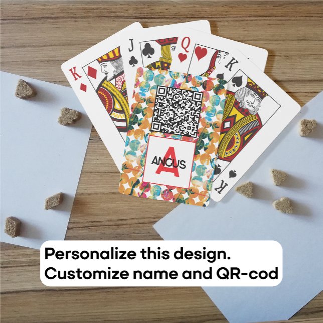 Baraja De Cartas Código QR Azul Naranja Grunge Círculo Abstracto Mo (Subido por el creador)