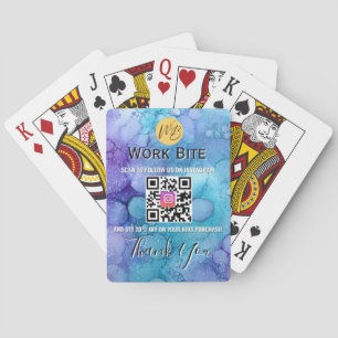 Baraja De Cartas Código QR de Instagram de Negocios de Acuarela de 