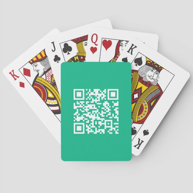 Baraja De Cartas Código QR editable Generar el propio | Verde verde (Reverso)