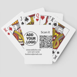 Baraja De Cartas Código QR minimalista simple agregar logo escanear