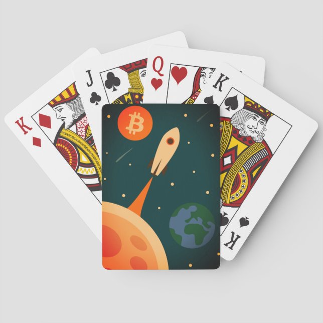 Baraja De Cartas Cohete Bitcoin (Reverso)