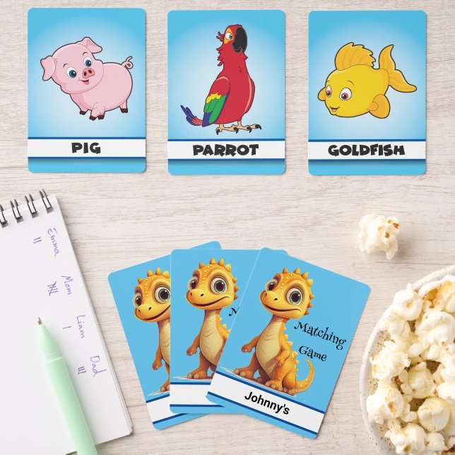 Baraja De Cartas Coincidencia de niños personalizados (Insitu (Noche de Juegos))