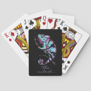 Baraja De Cartas Cojín decorativo con un bonito diseño camaleón.