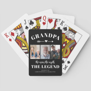 Baraja De Cartas Colage de Fotos de Abuelo Regalo Moderno