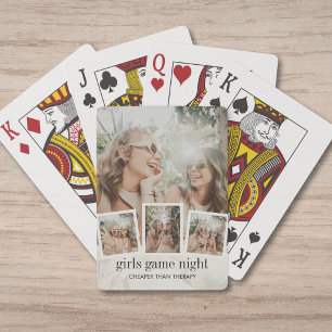 Baraja De Cartas Colage de Fotos de Amigas Modernas Juegos de Noche