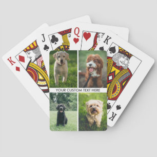 Baraja De Cartas Colaje de Fotos de Perro Mascota Querida Dueño Per