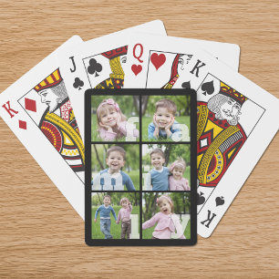 Baraja De Cartas Colaje de Fotos Familia 6 Imágenes Color Personali