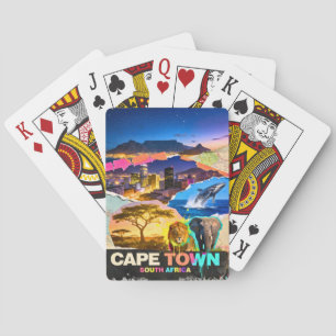 Baraja De Cartas Colaje Safari Montaña Mar Ciudad del Cabo Sudáfric