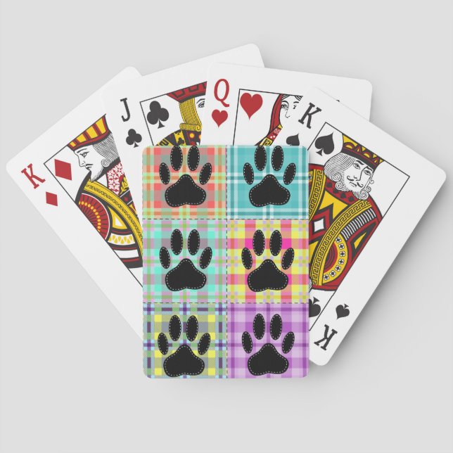 Baraja De Cartas Colcha de patrón de pata de perro (Reverso)
