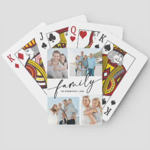 Baraja De Cartas Colección de Fotos Familia Script Moderno 4 