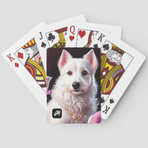 Baraja De Cartas Colección De Perros Blancos Y rosas