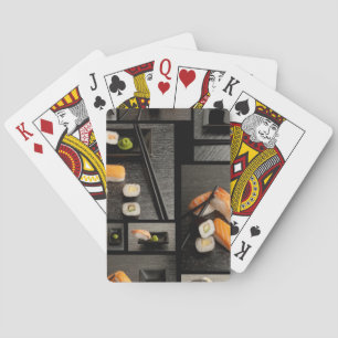 Baraja De Cartas Colección del sushi en fondo negro