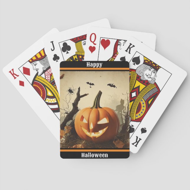 Baraja De Cartas Colección espeluznante de calabaza Halloween (Reverso)
