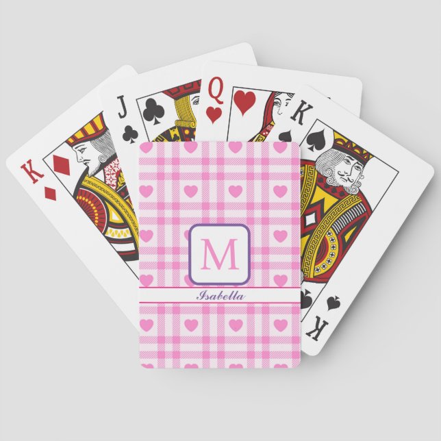 Baraja De Cartas Colección moderna del corazón rosado (Reverso)
