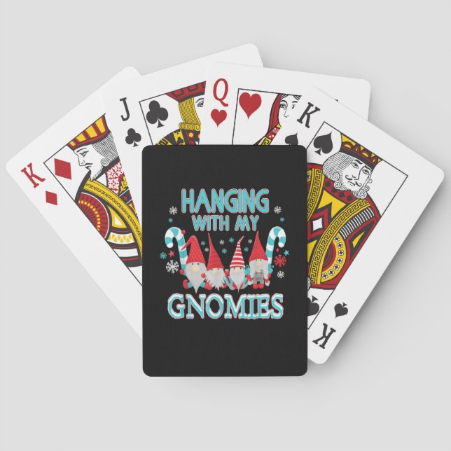 Baraja De Cartas Colgando Con Mis Navidades Gnomes (Reverso)