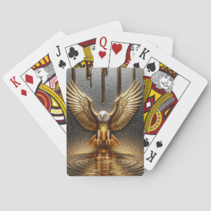 Baraja De Cartas Colgante de Águila Dorada Goteando Metal Líquido