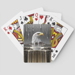 Baraja De Cartas Colgante de Águila Dorada Goteando Metal Líquido