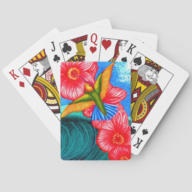 Baraja De Cartas Colibrí Océano  (Reverso)