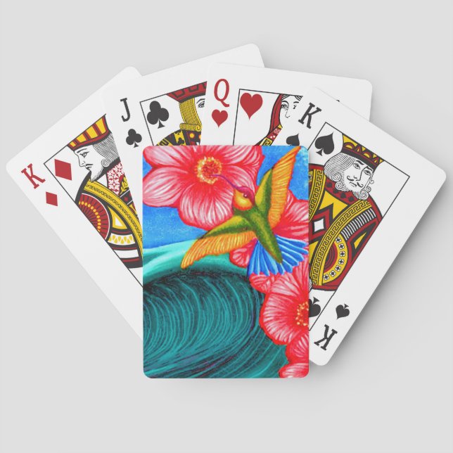 Baraja De Cartas Colibrí Océano (Reverso)