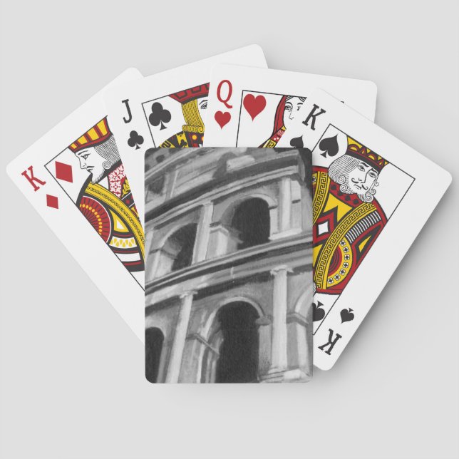 Baraja De Cartas Coliseo romano con dibujos arquitectónicos (Reverso)