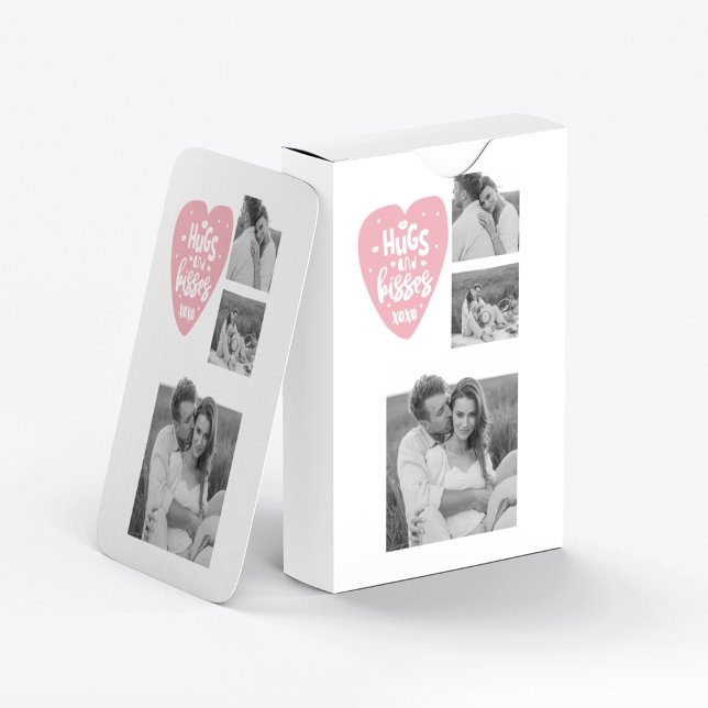 Baraja De Cartas Collage Couple Photo & Hugs And Kisses PInk Heart (Subido por el creador)