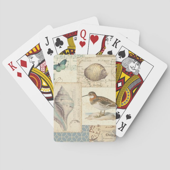 Baraja De Cartas Collage de conchas marinas (Reverso)