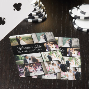 Baraja De Cartas Collage de fotos de la mejor vida de casados