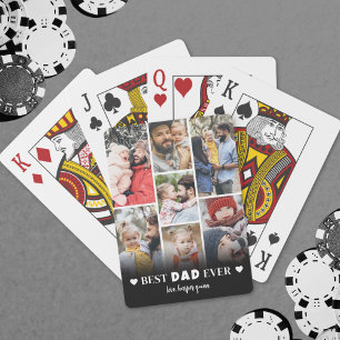Baraja De Cartas Collage de Fotos Personalizadas de Papá