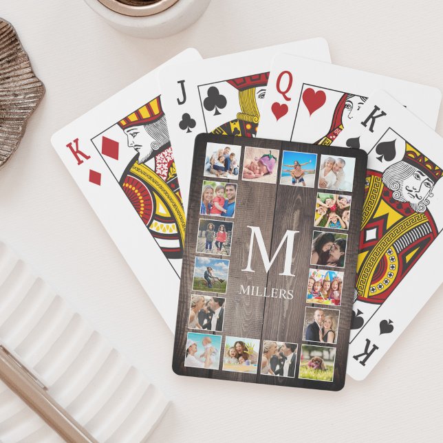 Baraja De Cartas Collage de fotos personalizado Familia Rustic Farm (Subido por el creador)