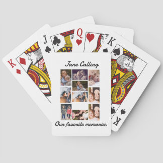 Baraja De Cartas Collage de fotos Personalizado Moderno Amigos 10