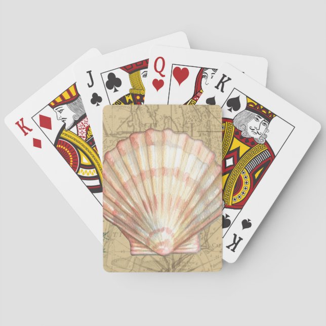 Baraja De Cartas Collage de mapas costeros (Reverso)