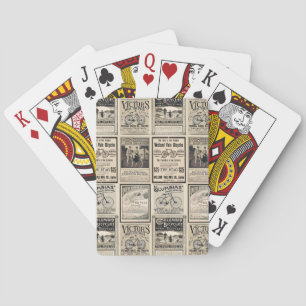 Baraja De Cartas Collage de publicidad en bicicleta de época