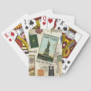 Baraja De Cartas collage de viaje vintage moderno