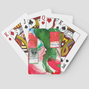 Baraja De Cartas collage del arte abstracto, técnicas mixtas y