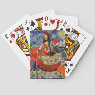 Baraja De Cartas Collage Noche Estrellada de Mona Lisa: Surrealista