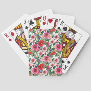 Baraja De Cartas Collage, patrón de flores pintadas, acuarela 2