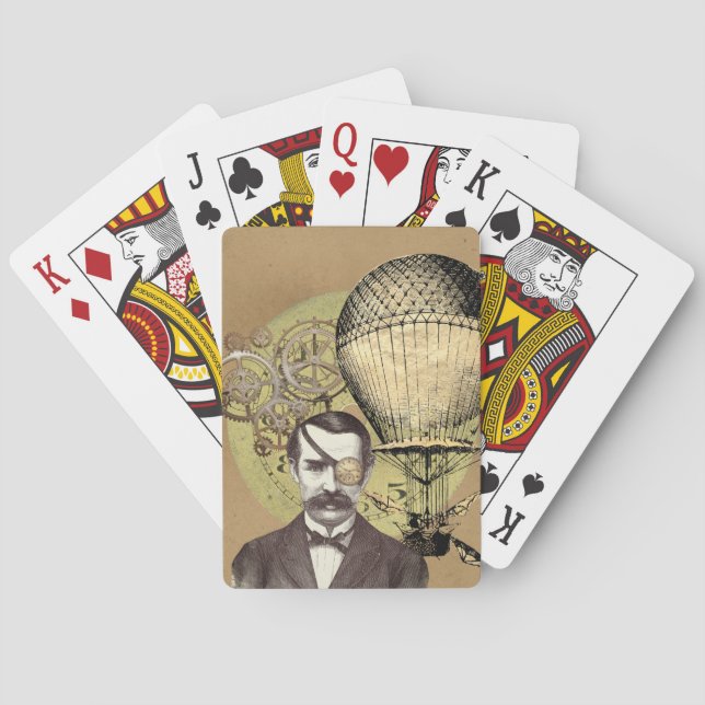 Baraja De Cartas Collage Steampunk Gentleman (Reverso)