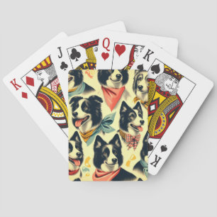 Baraja De Cartas Collie de borde de vintage sin inconvenientes
