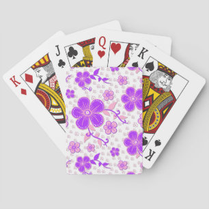 Baraja De Cartas Color de agua floral simple Imprimir púrpura y ros