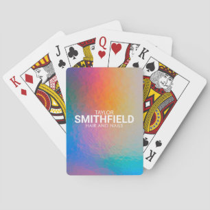 Baraja De Cartas Color Shift Neón Luz Holográfica Trendy