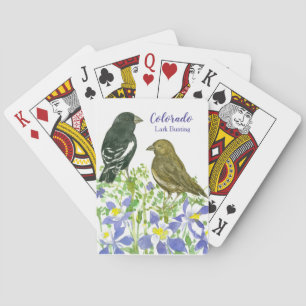 Baraja De Cartas Colorado Souvenir Lark Bunting Birds Columbine