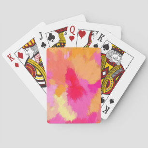 Baraja De Cartas Colores de agua rosas, Naranjas y amarillas
