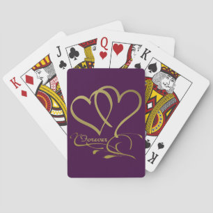 Baraja De Cartas Colores de fondo editables Forever Hearts Gold