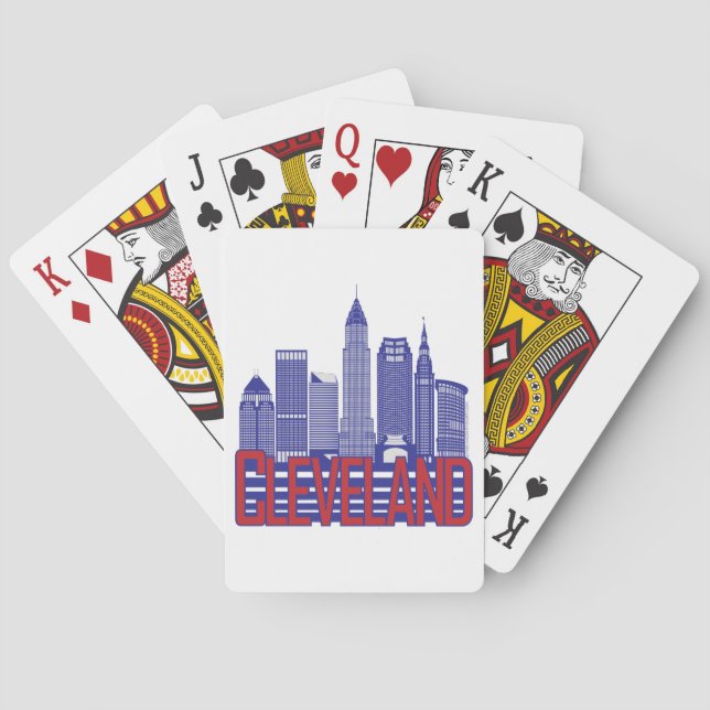 Baraja De Cartas Colores de la ciudad de Cleveland (Reverso)