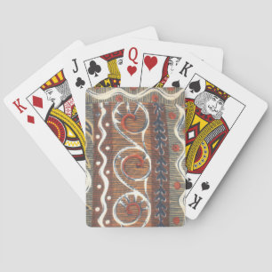 Baraja De Cartas Colores del Motif Tradicionales de la Vintage afri