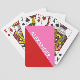 Baraja De Cartas Colores DIY, Bloque de Color Rosa Caliente Fondo R