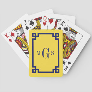 Baraja De Cartas Colores DIY Clave Griega #2 Marco Monograma Amaril