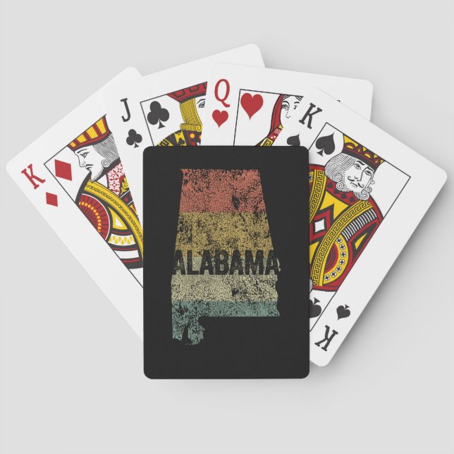 Baraja De Cartas Colores retro retro alterados de Alabama (Reverso)