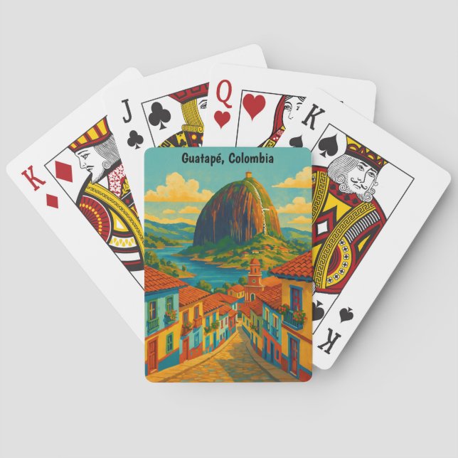 Baraja De Cartas Colorful Guatape El Penol Rock Colombia  (Reverso)